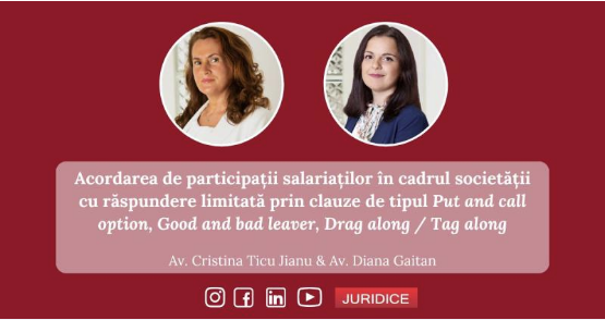 Transfer of participations in the company to employees through clauses such as Put and call option, Good and bad leaver, Drag along / Tag along